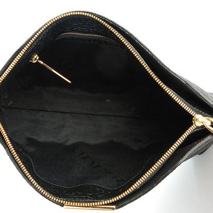 Burberry Signature Grain Calfskin Check Embossed Small Chichester Crossbody Clutch Bag Black 5 of 5