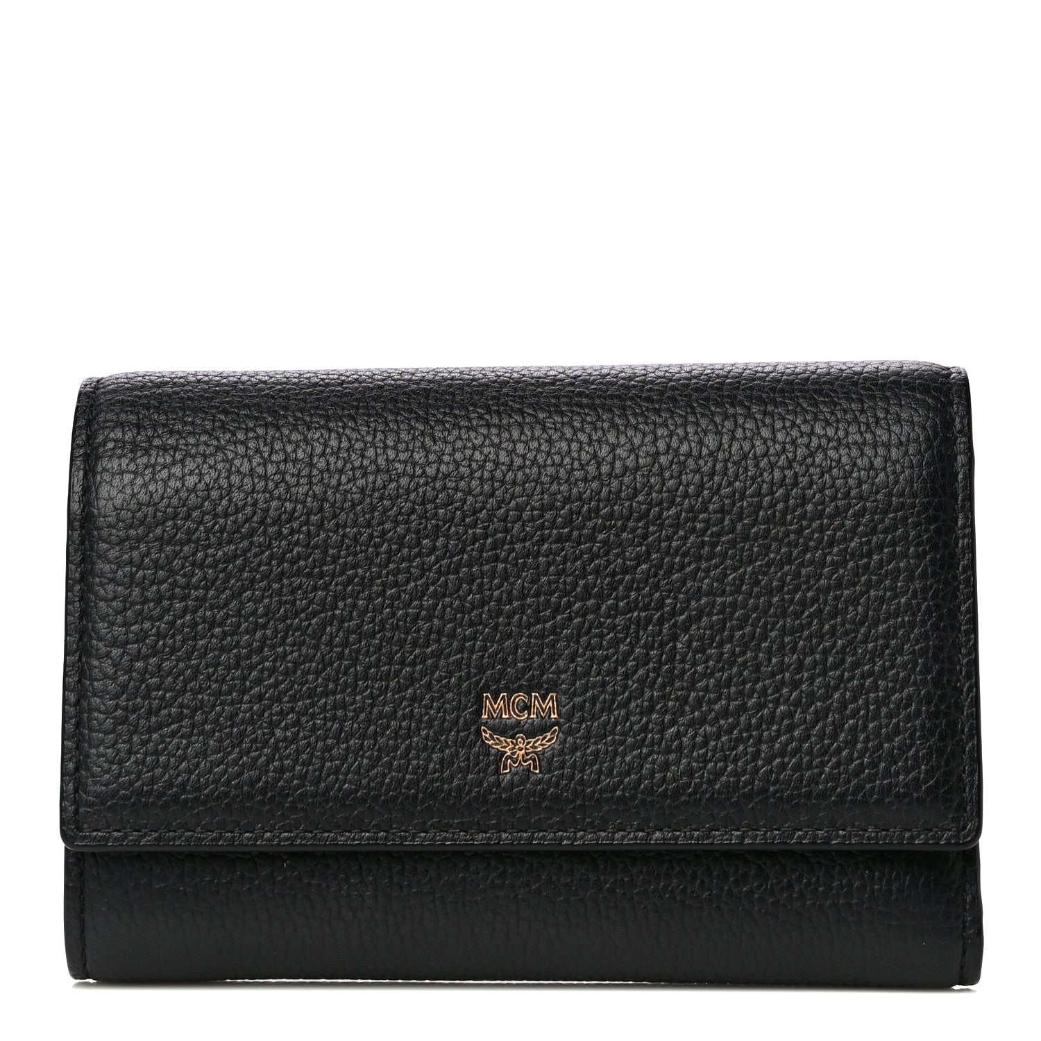 MCM Calfskin Milla Tri-Fold Wallet Black 1 of 15