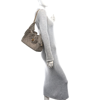 Chanel Suede Quilted Small Chanel 25 Handbag Dark Grey 2 of 11