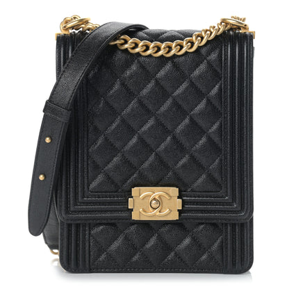 Chanel Caviar Quilted North South Boy Flap Black 1 of 9