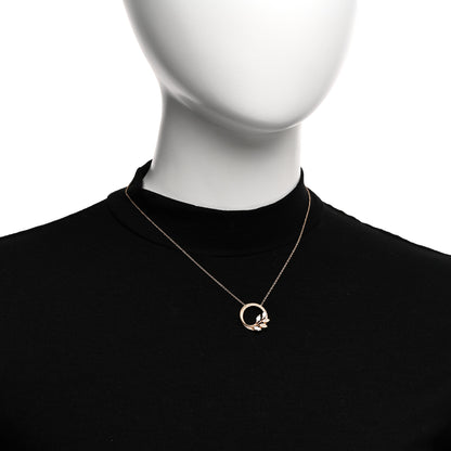Tiffany 18K Rose Gold Diamond Victoria Vine Circle Pendant Necklace 2 of 4