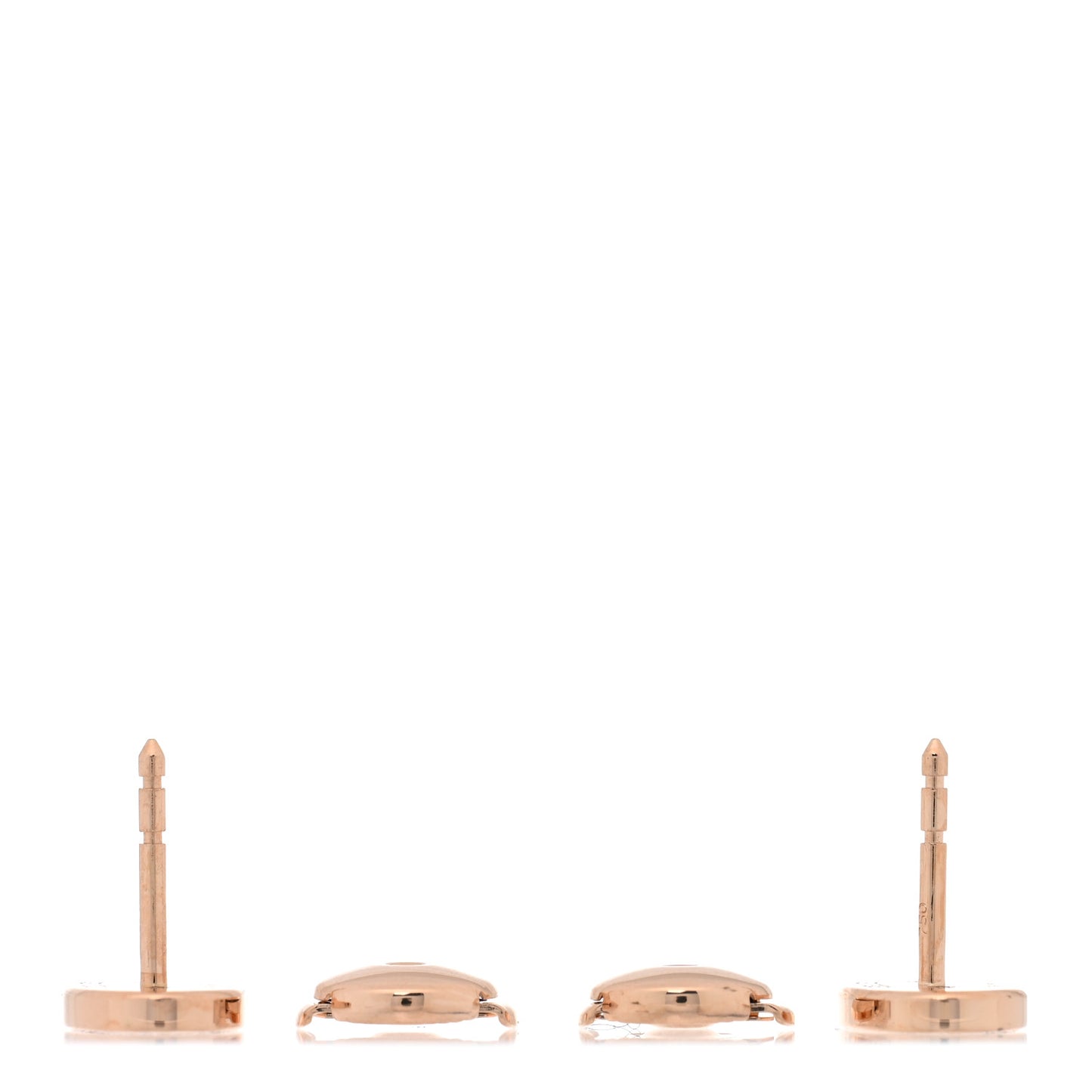 18K Rose Gold Diamond Chaine d'Ancre Contour Stud Earrings