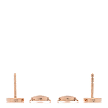 Hermes 18K Rose Gold Diamond Chaine d'Ancre Contour Stud Earrings 3 of 5