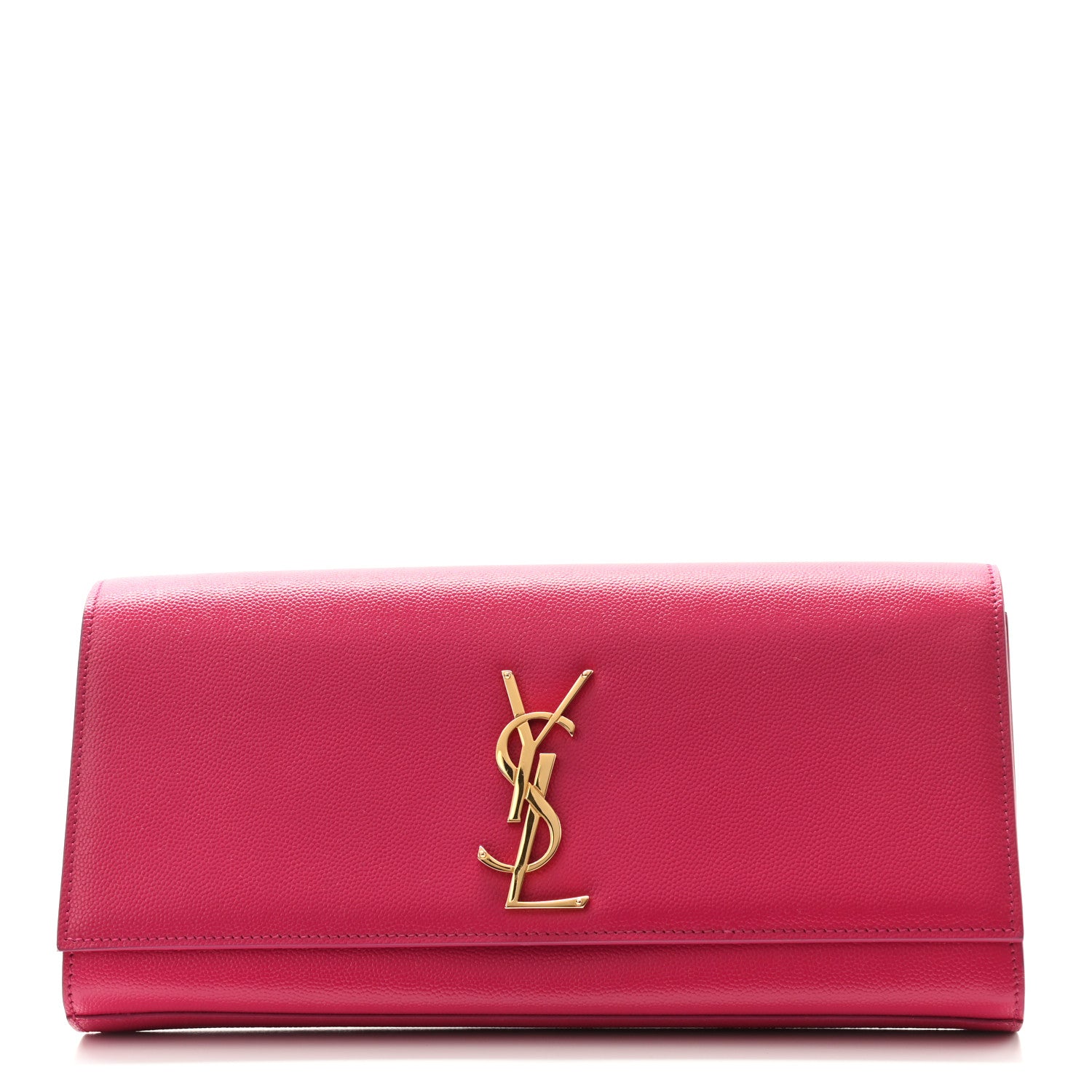 Saint Laurent Grain De Poudre Classic Monogram Cassandre Clutch Fuchsia 1 of 7