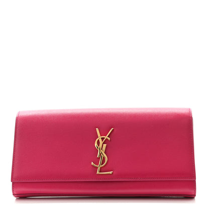 Saint Laurent Grain De Poudre Classic Monogram Cassandre Clutch Fuchsia 1 of 7