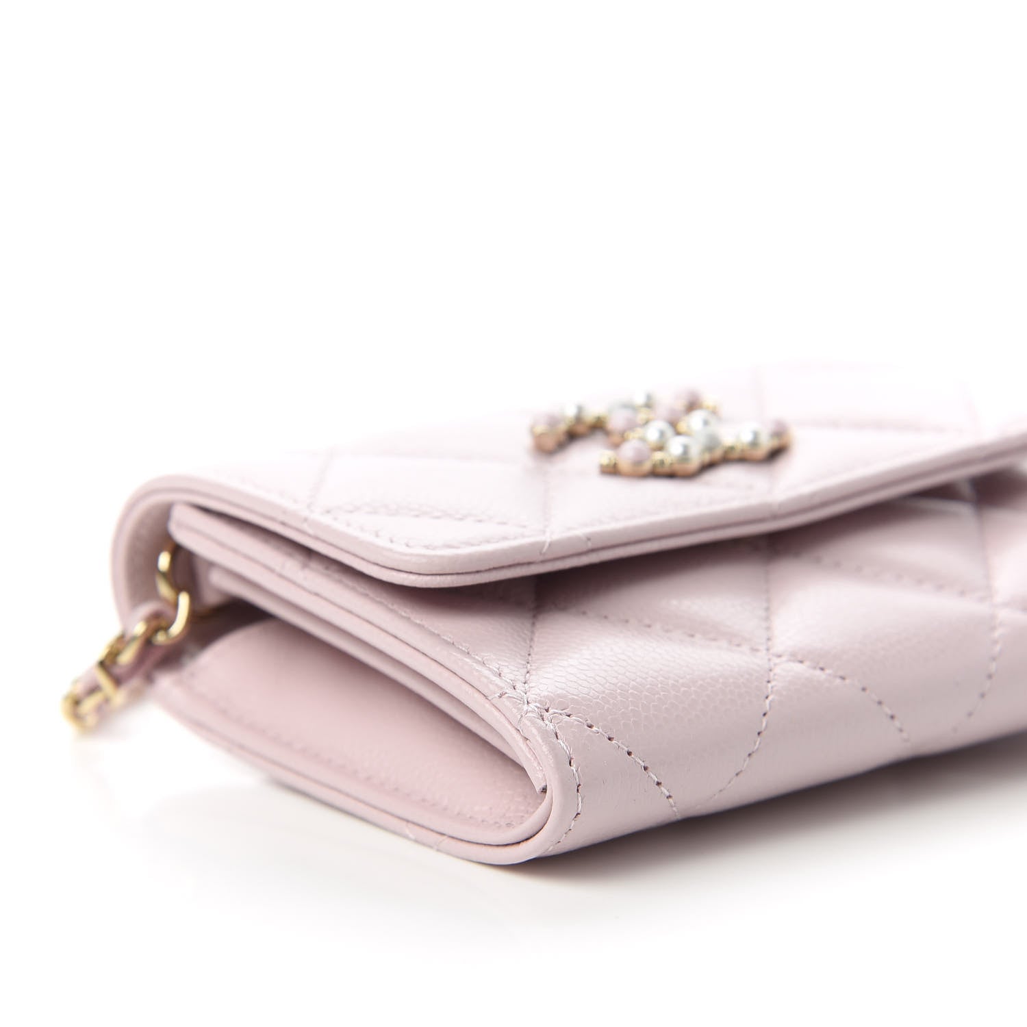 Chanel Caviar Quilted Coco Candy Card Holder On Chain Light Pink 6 of 11