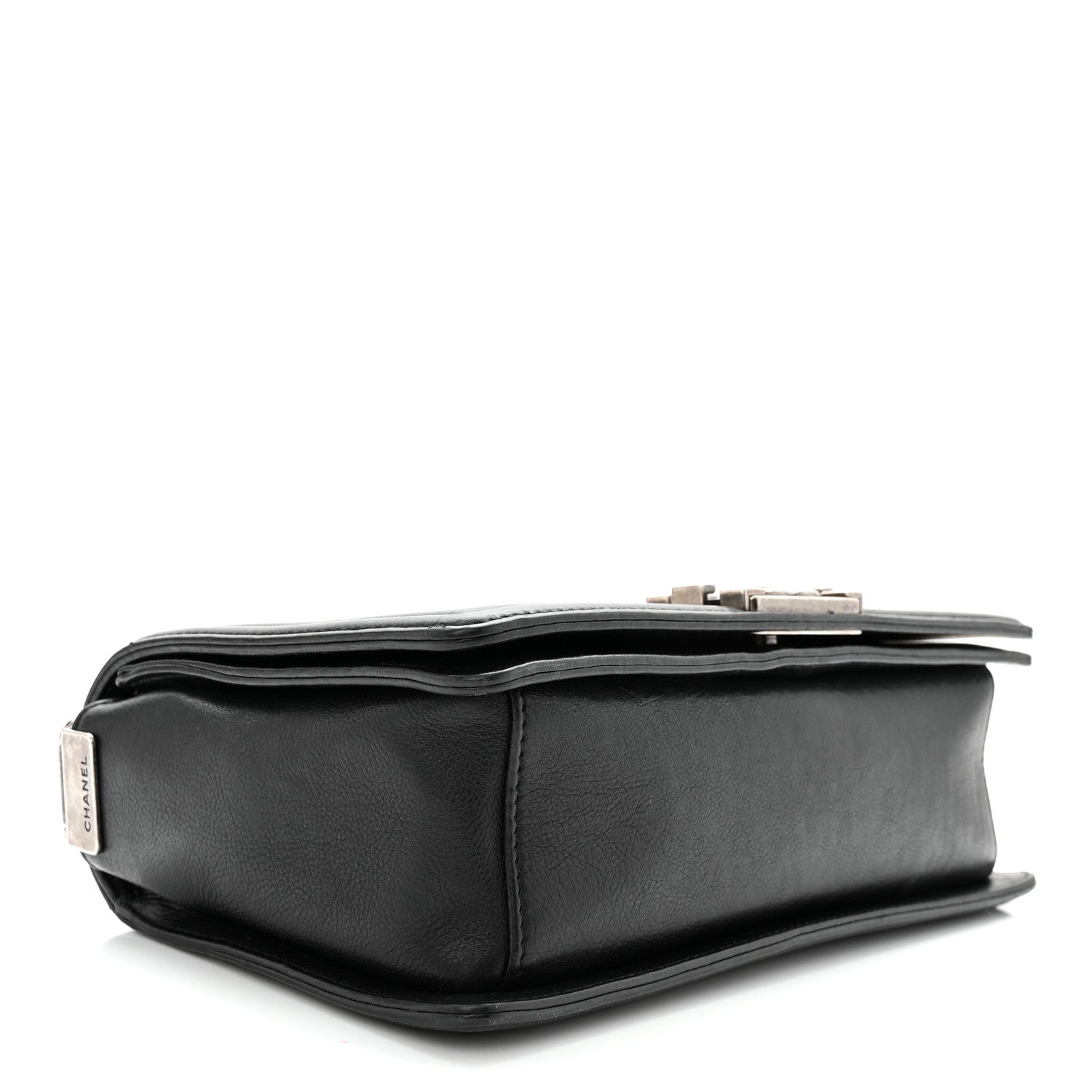 Chanel Patent Calfskin Quilted Paris Bombay Medallion Embellished Medium Boy Flap Black 4 of 10