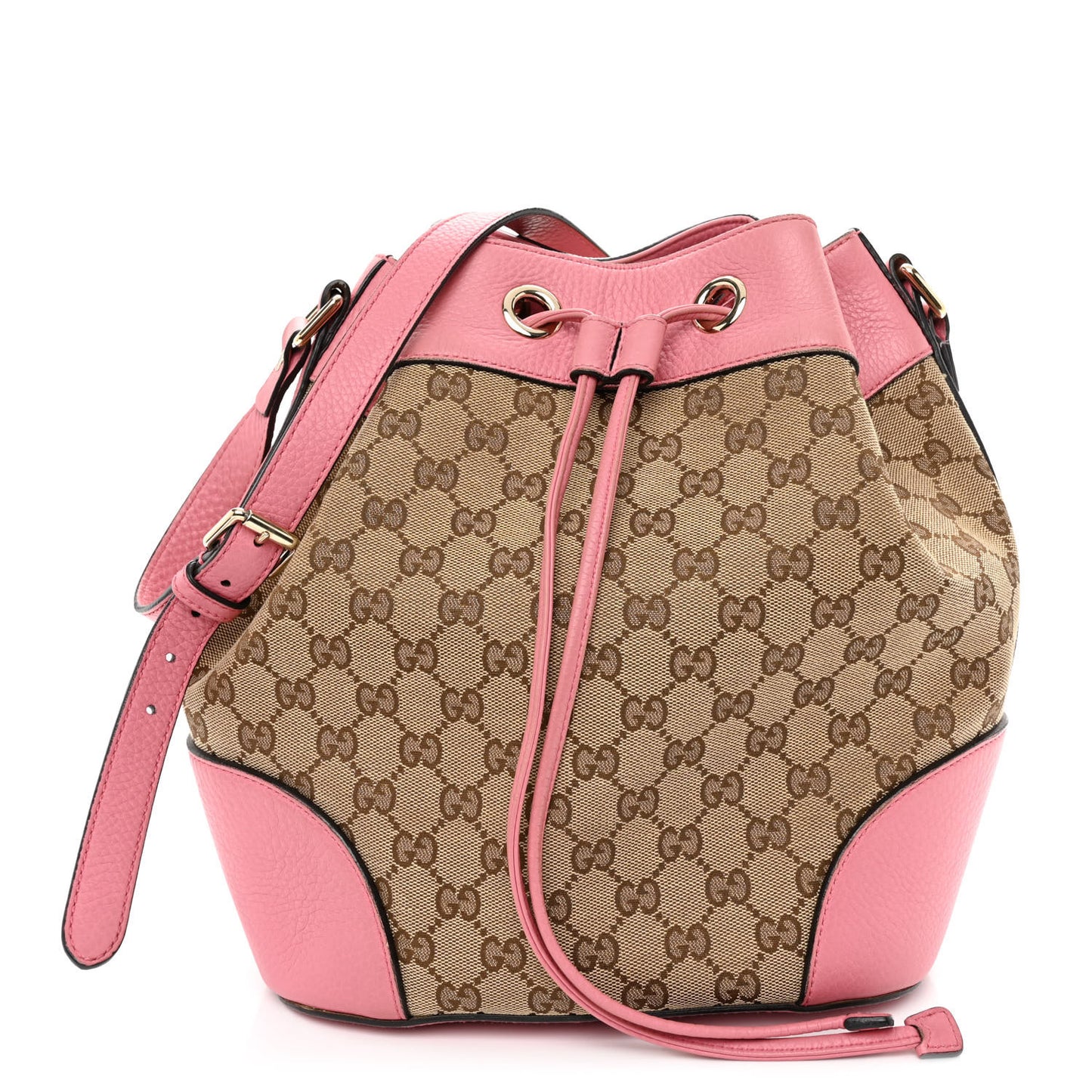 GG Monogram Calfskin Bucket Bag Pink