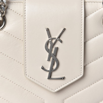 Saint Laurent Calfskin Y Quilted Monogram Small Loulou Shopper Cream Souffle 12 of 12