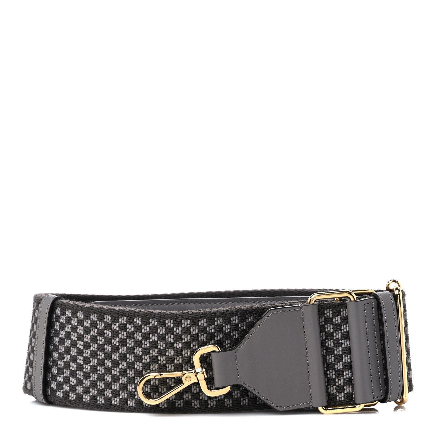 Fendi Ribbon Vitello King Logo Embossed Gingham Woven Adjustable Strap You Moon Ghiaia 1 of 4