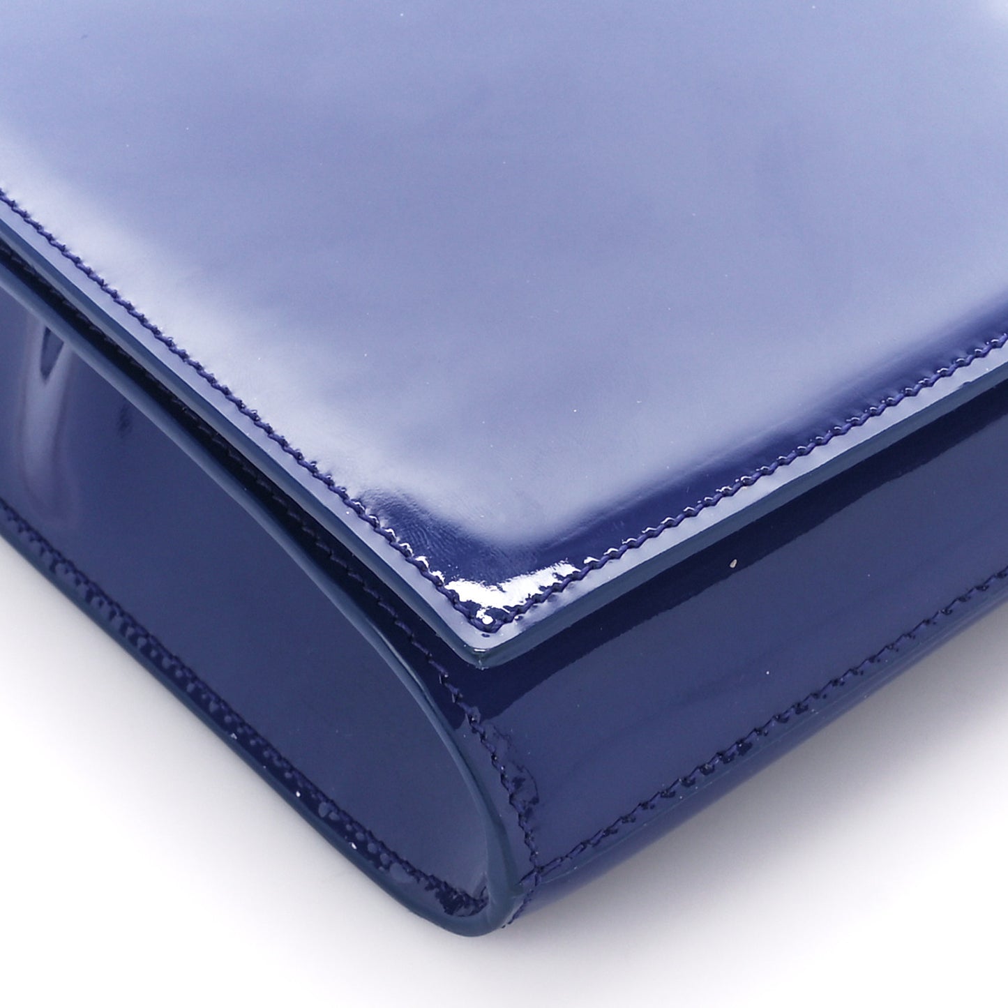 Patent Calfskin Monogram Large Belle De Jour Clutch Royal Blue