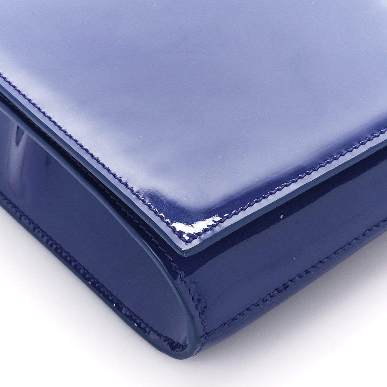 Saint Laurent Patent Calfskin Monogram Large Belle De Jour Clutch Royal Blue 8 of 10