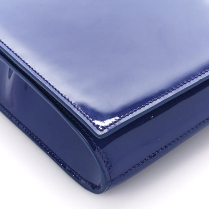 Saint Laurent Patent Calfskin Monogram Large Belle De Jour Clutch Royal Blue 8 of 10