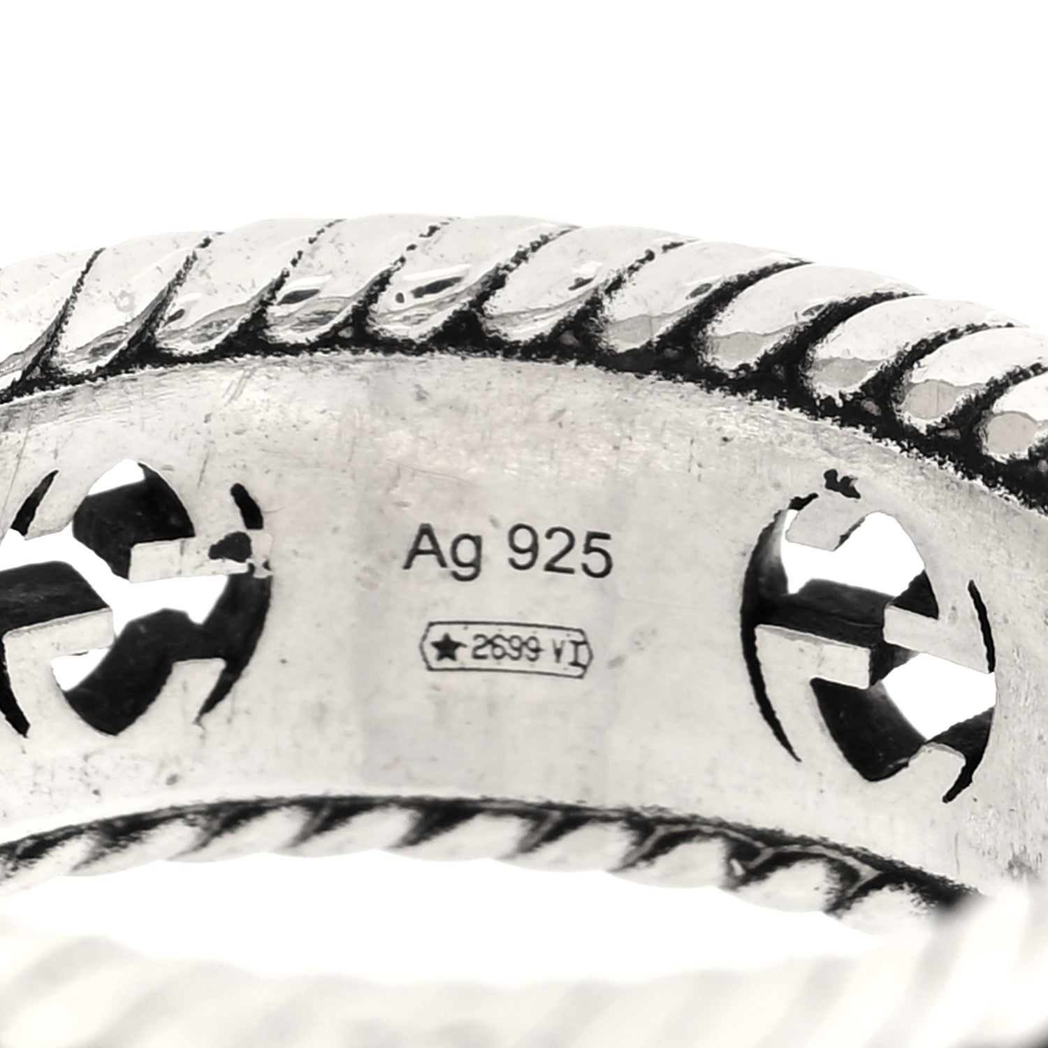 Gucci Sterling Silver Interlocking G Flower Ring 54 7 5 of 6