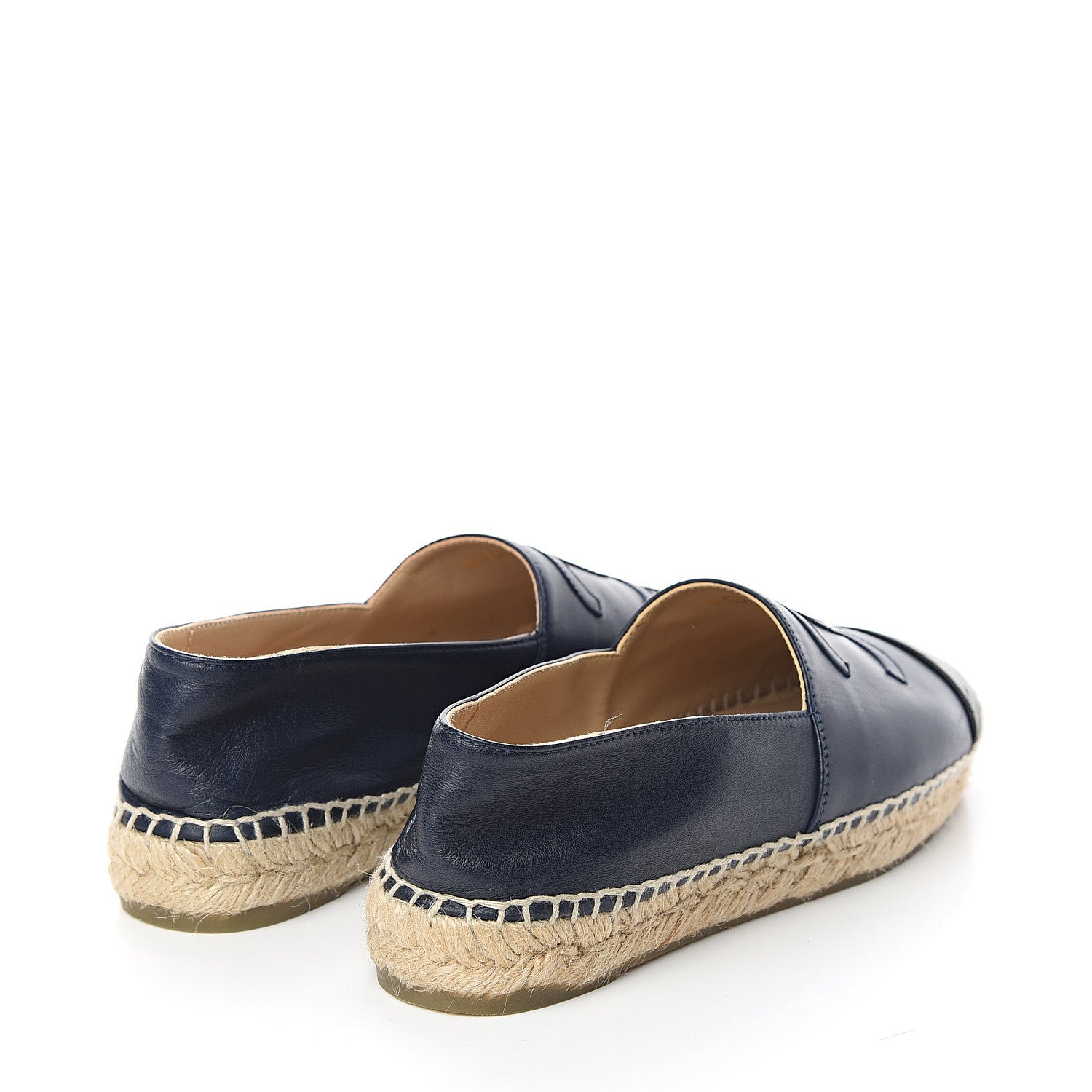 Chanel Lambskin CC Espadrilles 37 Navy Black 4 of 10