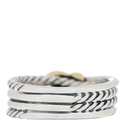 David Yurman Sterling Silver 18K Yellow Gold 6mm X Crossover Ring 51 5.75 3 of 4