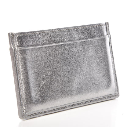 Miu Miu Metallic Goatskin Matelasse Crystal Miu Card Case Cromo 3 of 9