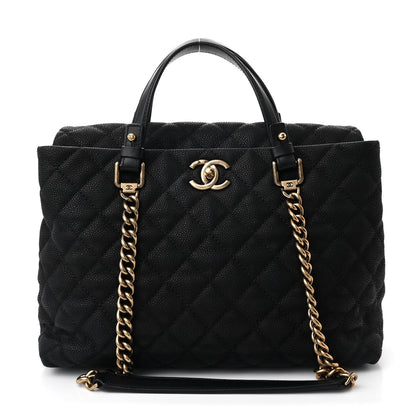 Chanel Iridescent Caviar Chic Quilt Tote Black 1 of 11