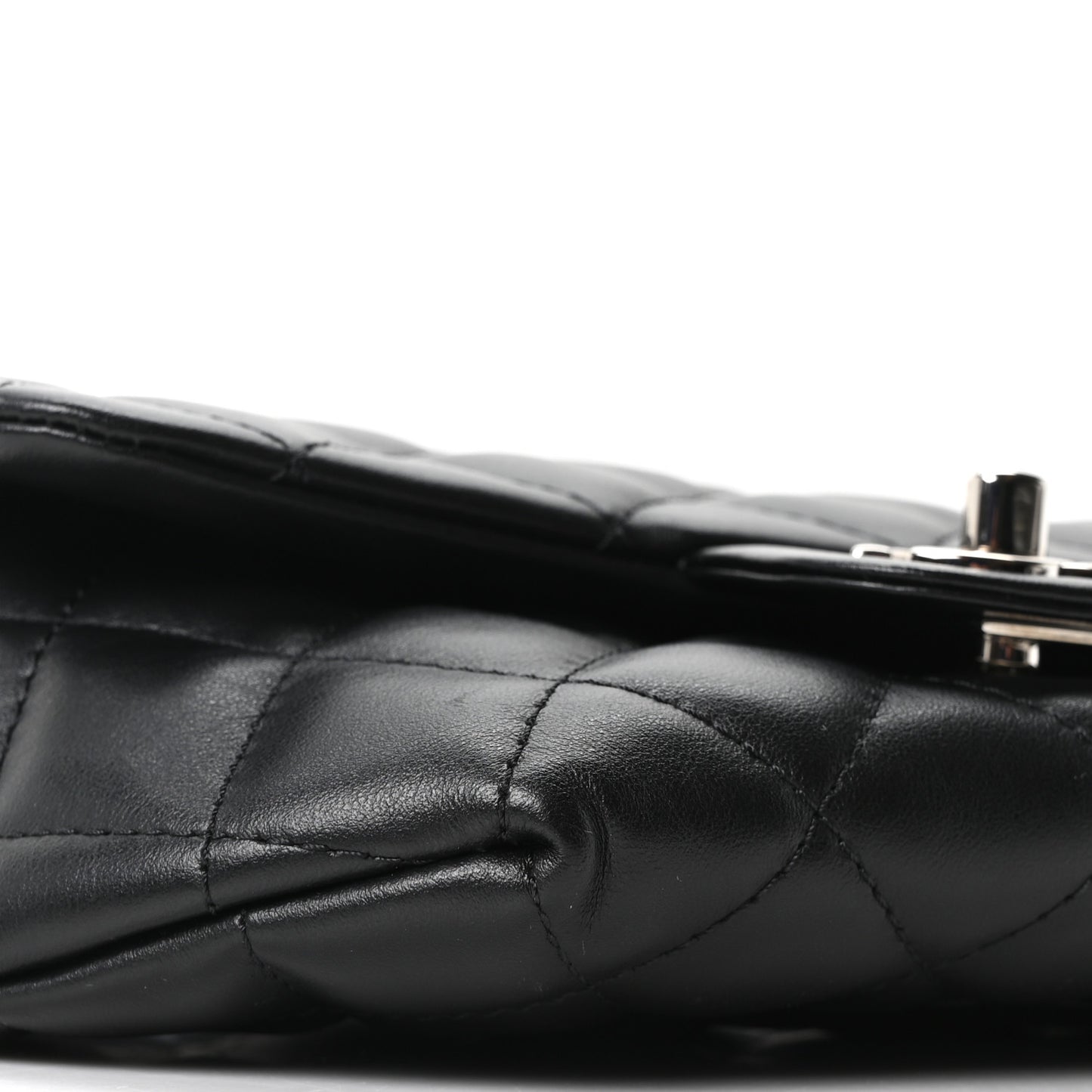 Calfskin Quilted CC Uniform Flap Belt Bag Black