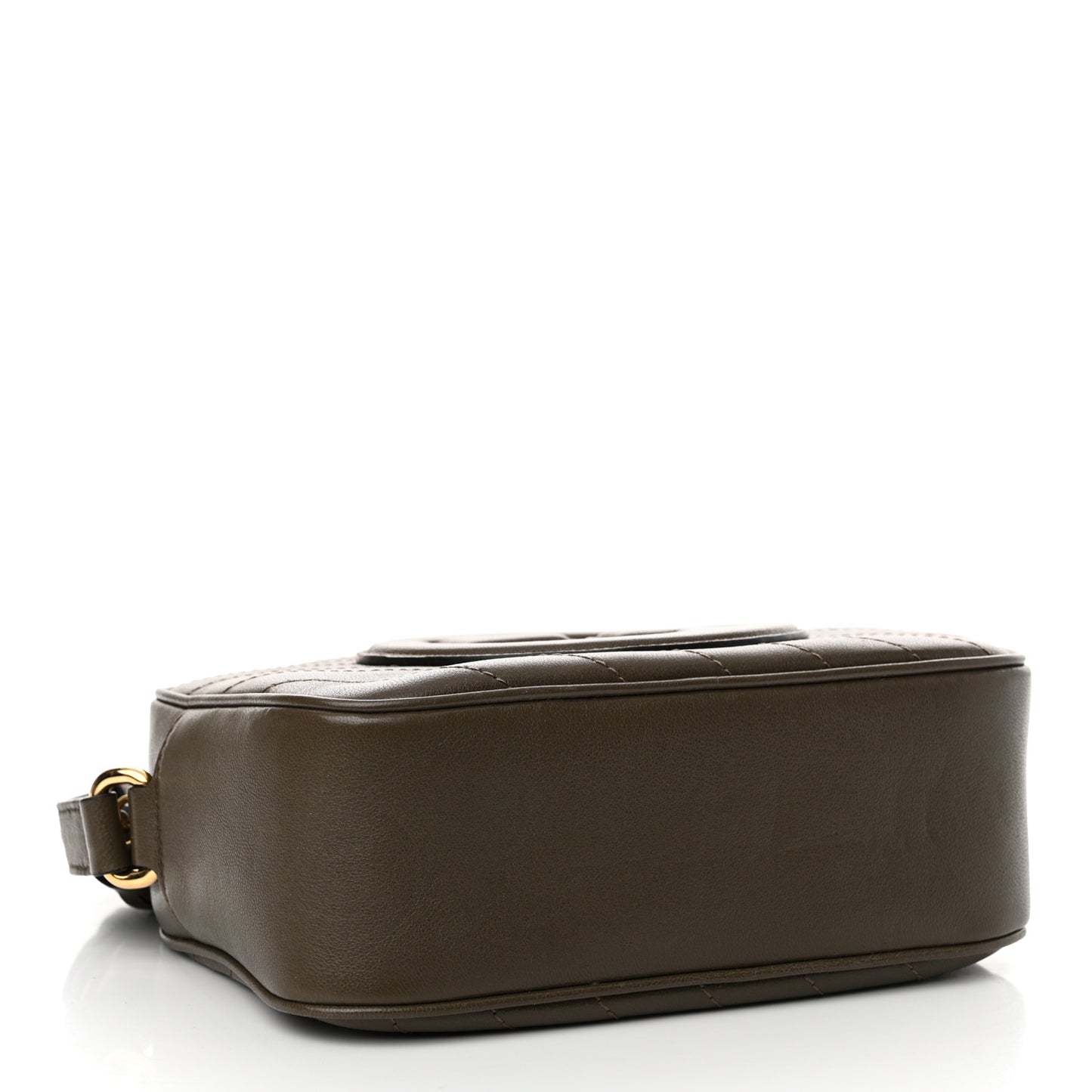 Sakai Be Green Calfskin Diagonal Stitched Small Blondie Shoulder Bag Craclet Brown