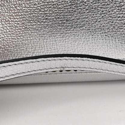 Burberry Metallic Calfskin Broguing Medium Banner Tote Silver 12 of 14