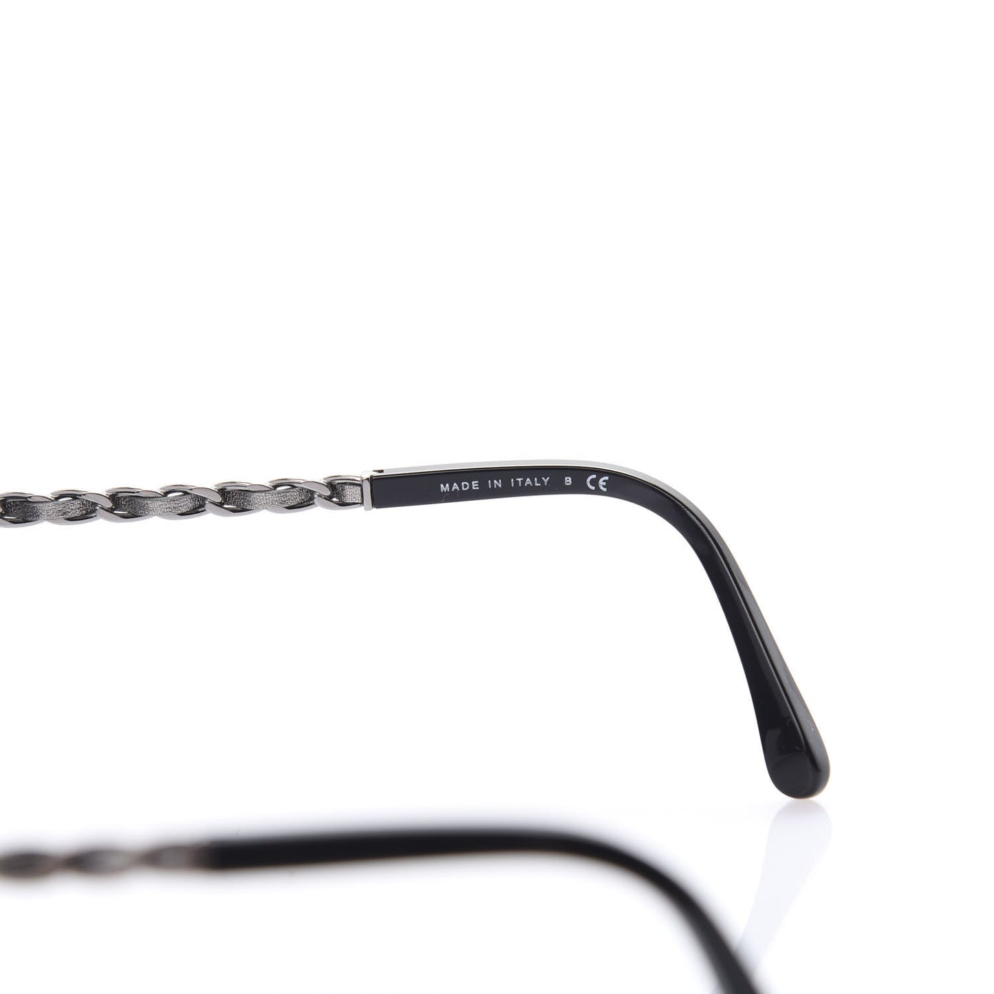 Lambskin Square Chain Sunglasses 5210-Q Black
