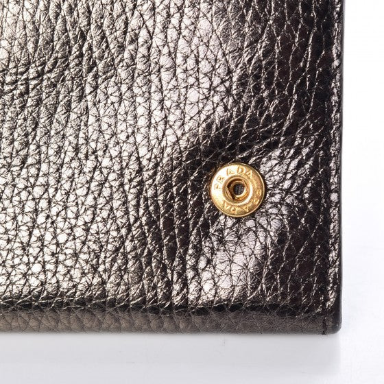 Vitello Daino Antik Continental Flap Wallet Piombo