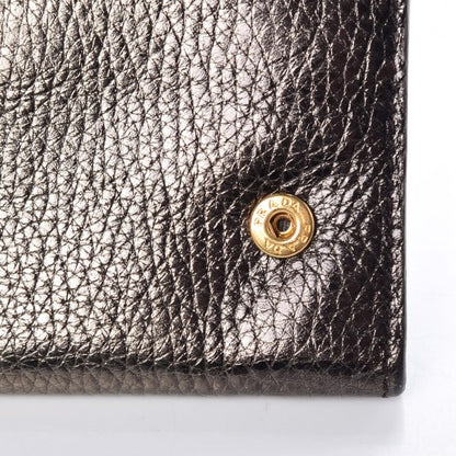 Prada Vitello Daino Antik Continental Flap Wallet Piombo 9 of 10
