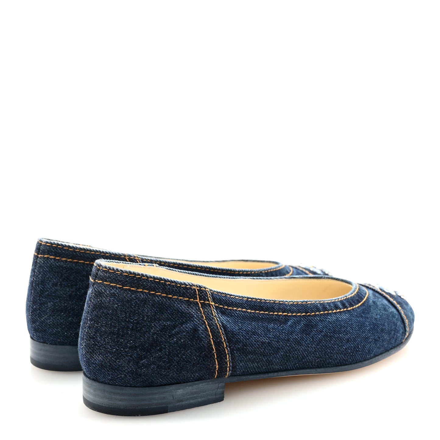 Denim CC Cap Toe Ballerina Flats 35.5 Blue