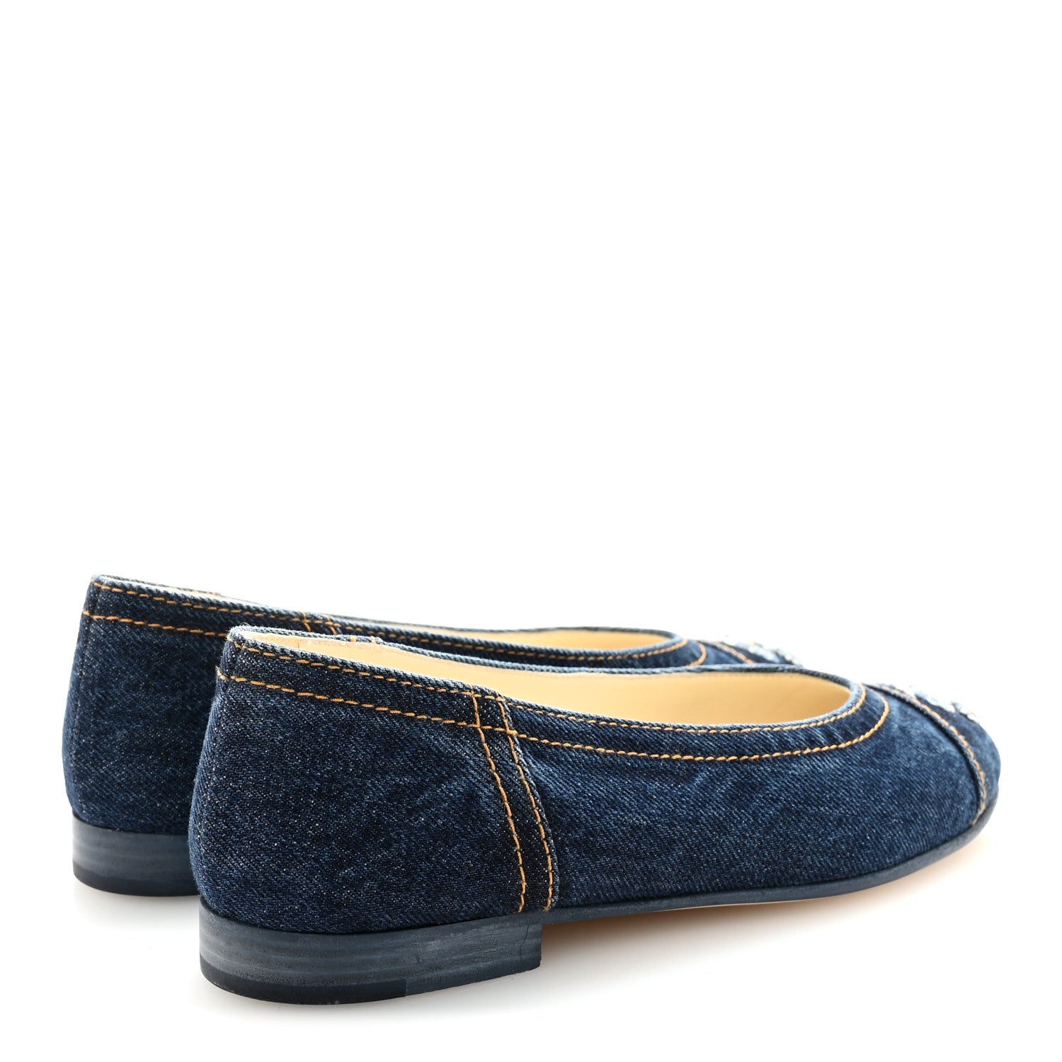 Chanel Denim CC Cap Toe Ballerina Flats 35.5 Blue 5 of 10