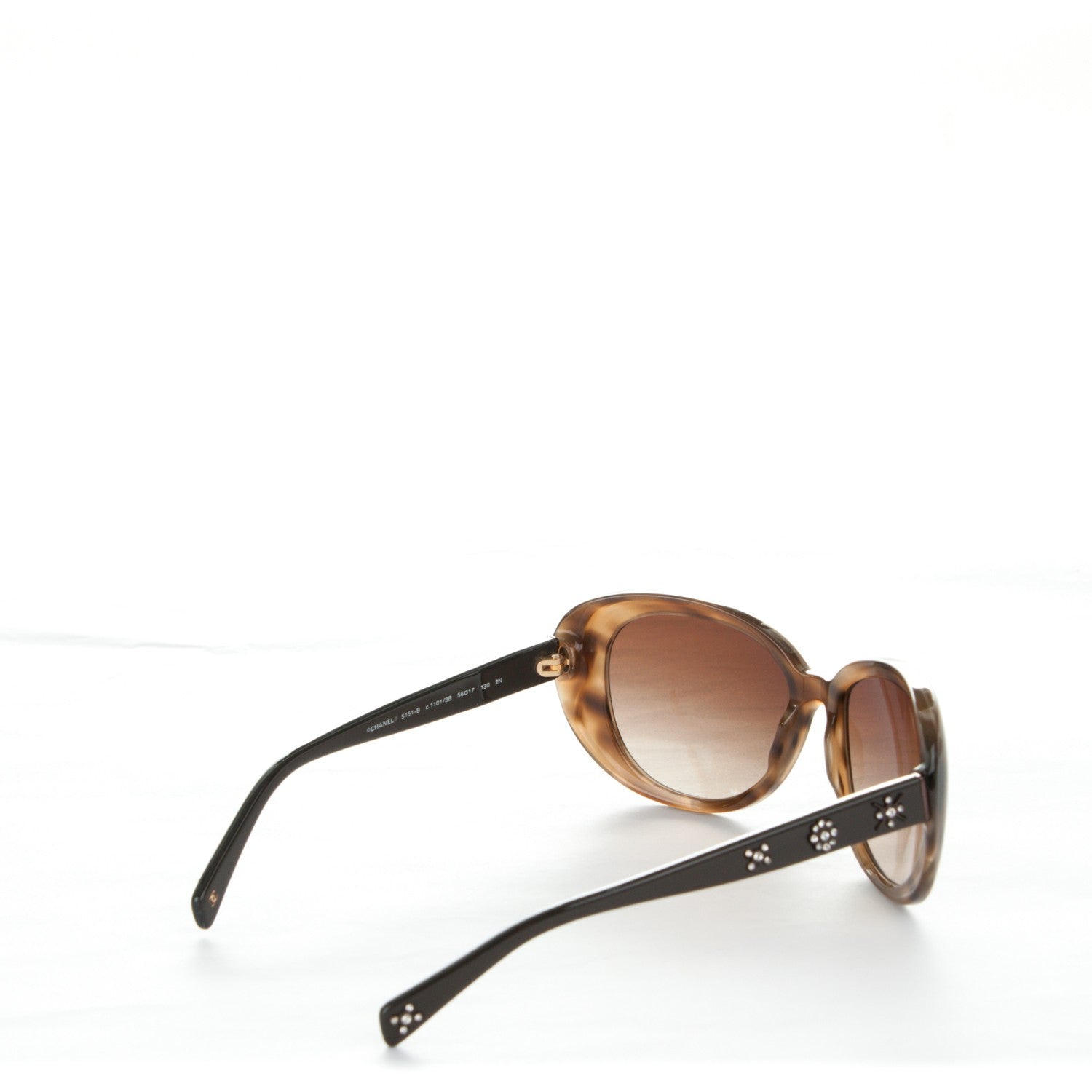 Chanel Tortoise Shell Crystal CC Sunglasses 5151B Brown 4 of 6