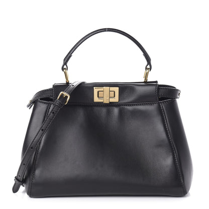 Fendi Nappa Mini Peekaboo Iconic Satchel Black 1 of 10