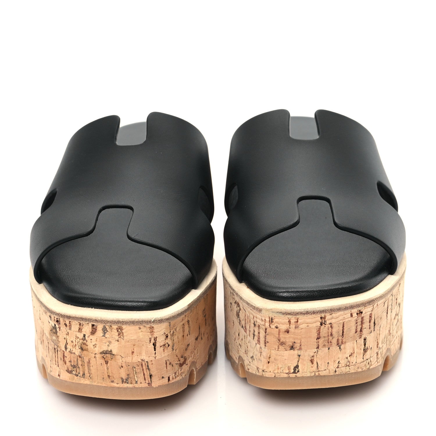 Hermes Calfskin Cork Eze 30 Sandals 35 Black 2 of 10