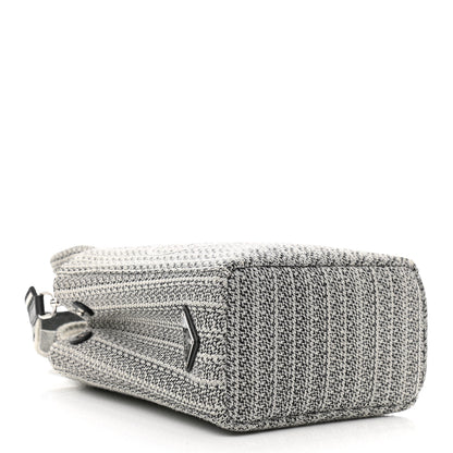 Prada Jacquard Logo Embroidered Small Tote Black Talco 4 of 9