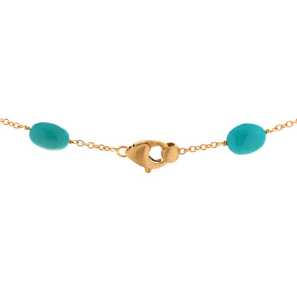 Marco Bicego 18K Yellow Gold Turquoise Siviglia Long Necklace 4 of 6