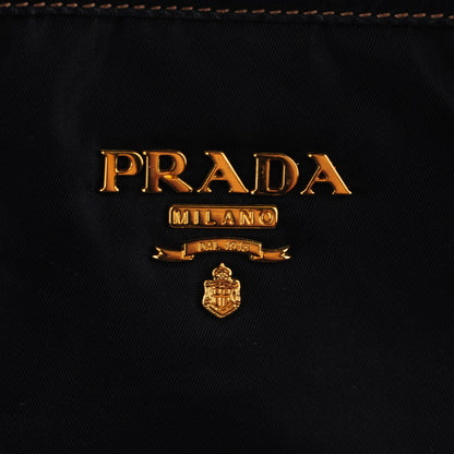Prada Vitello Daino Tessuto Nylon Tote Blue 5 of 9