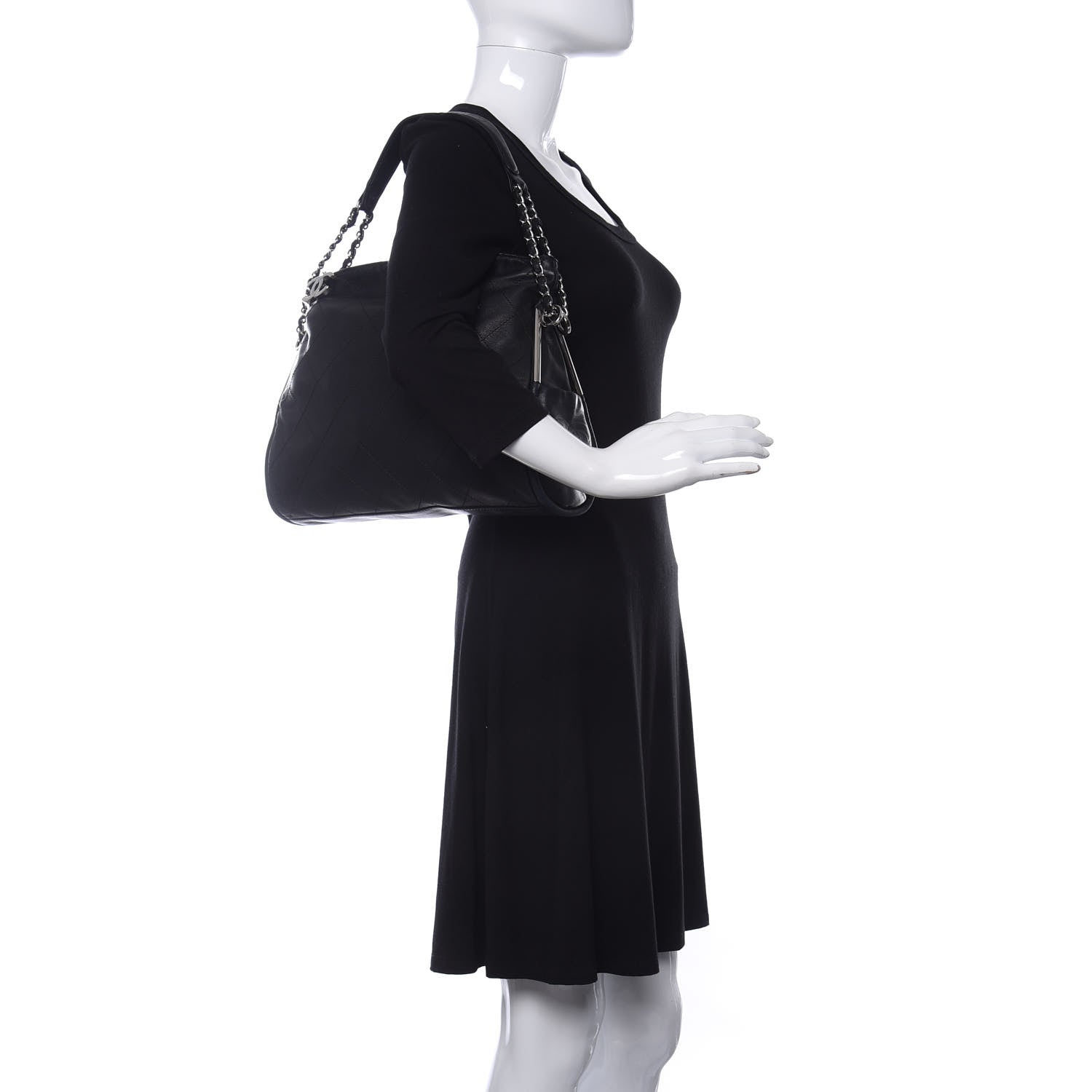 Chanel Lambskin Stitched Small Ultimate Soft Tote Black 2 of 10