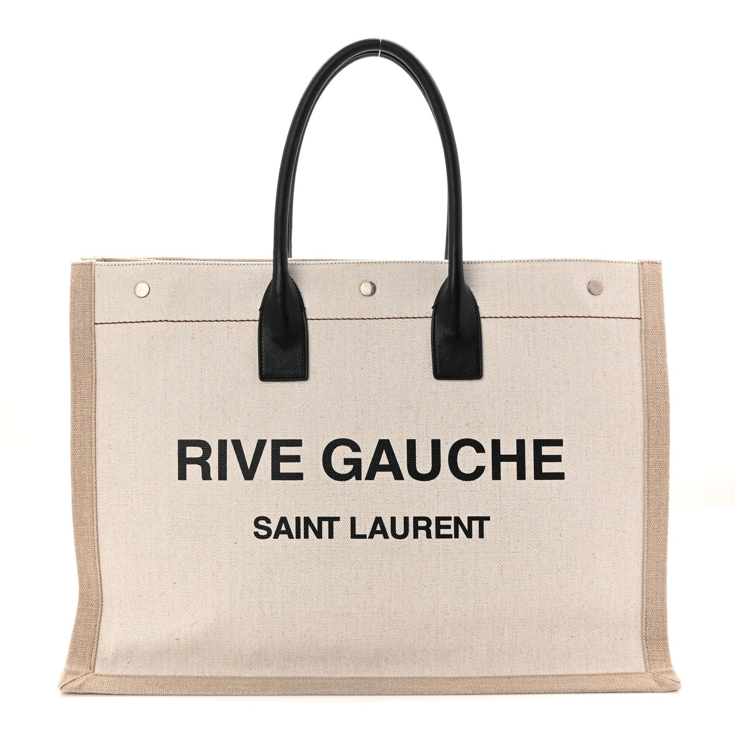 Linen Calfskin Rive Gauche Tote Greggio Natural
