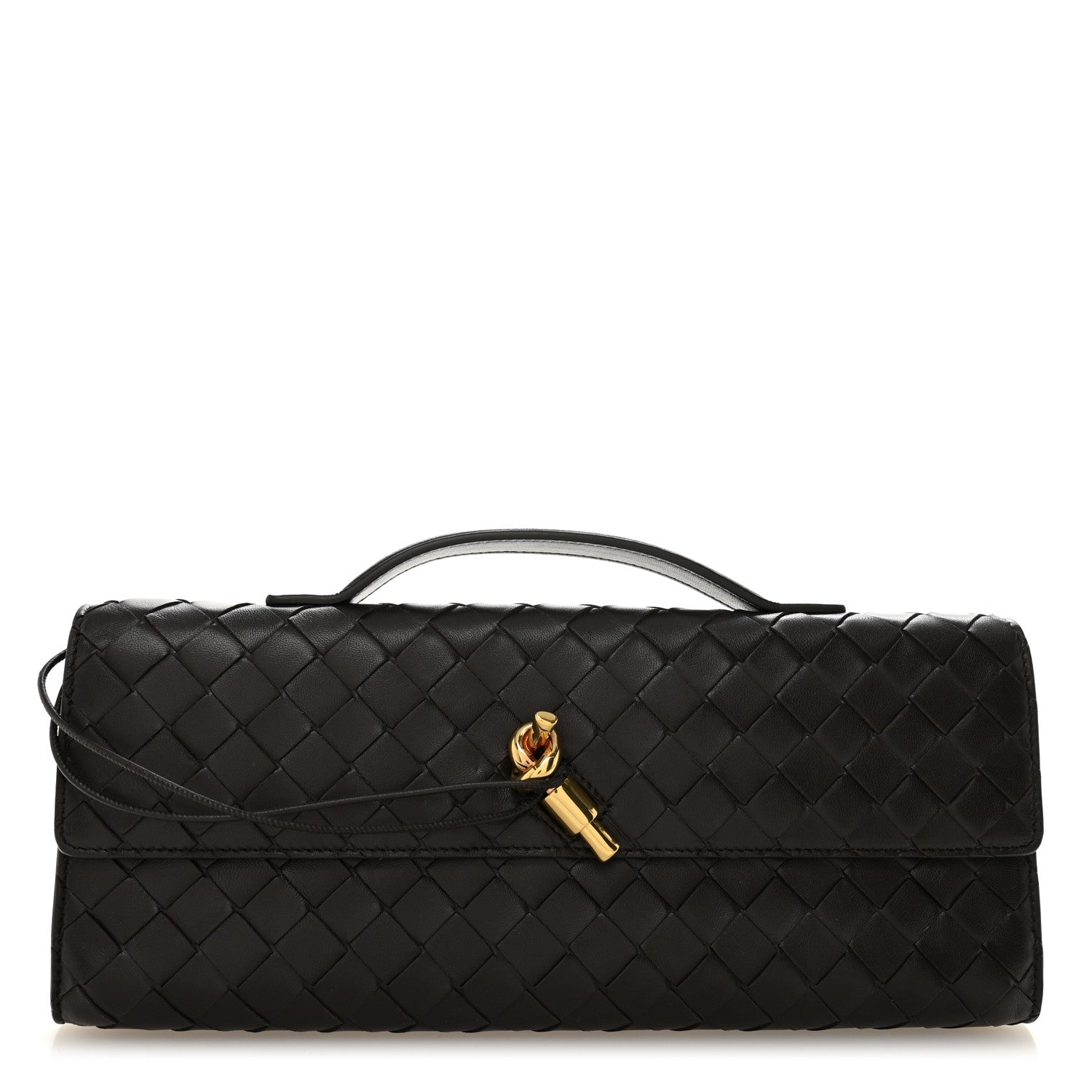 Bottega Veneta Nappa Intrecciato Long Andiamo Top Handle Clutch Fondant 1 of 10