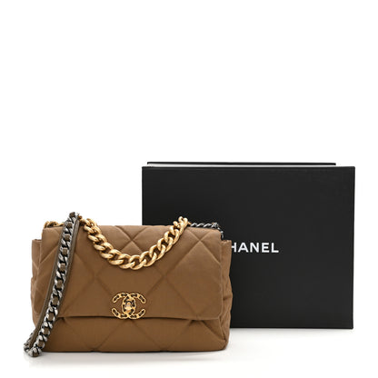 Chanel Canvas Quilted Large Chanel 19 Flap Bronze 10 of 10