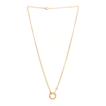 Cartier 18K Yellow Gold 2 Diamond LOVE Necklace 3 of 4