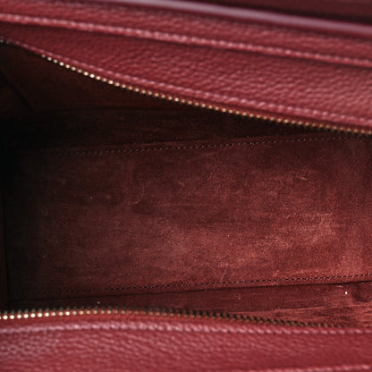 Celine Drummed Calfskin Nano Luggage Burgundy 5 of 8