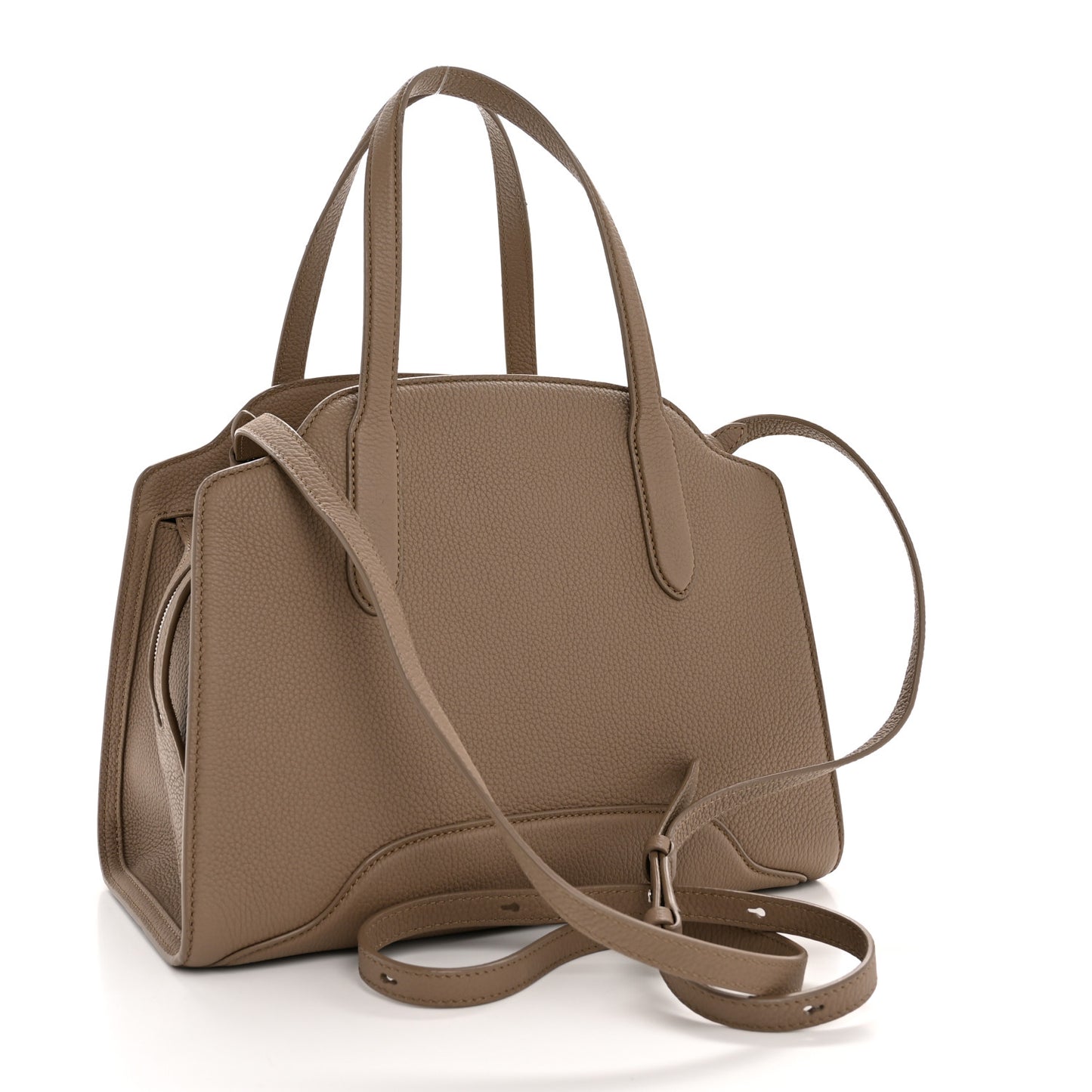 Grained Calfskin Medium Sesia Warm Mastic