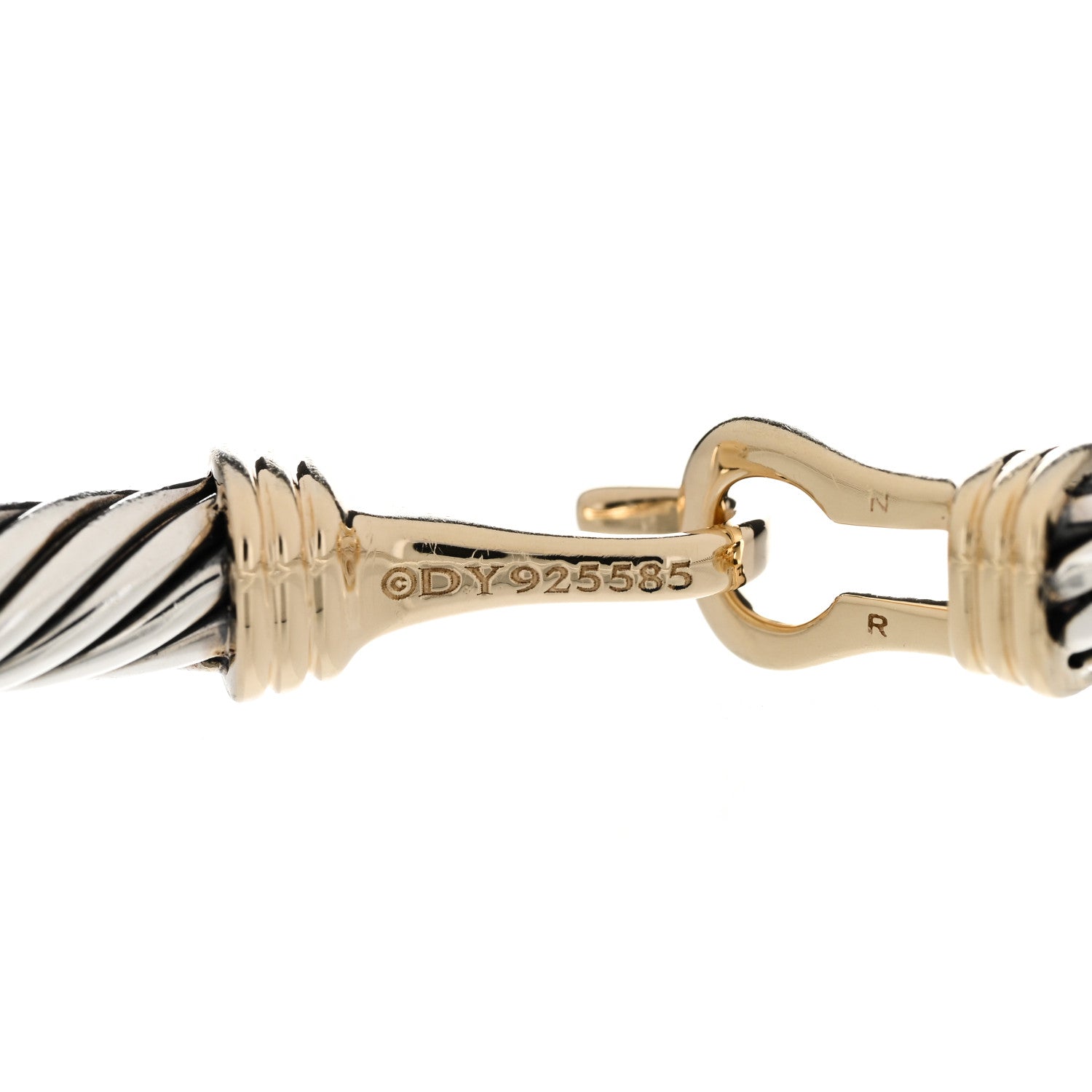 David Yurman Sterling Silver 14K Yellow Gold 5mm Cable Buckle Bracelet 3 of 3