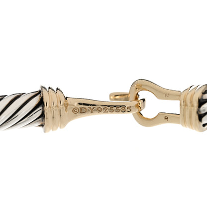 David Yurman Sterling Silver 14K Yellow Gold 5mm Cable Buckle Bracelet 3 of 3