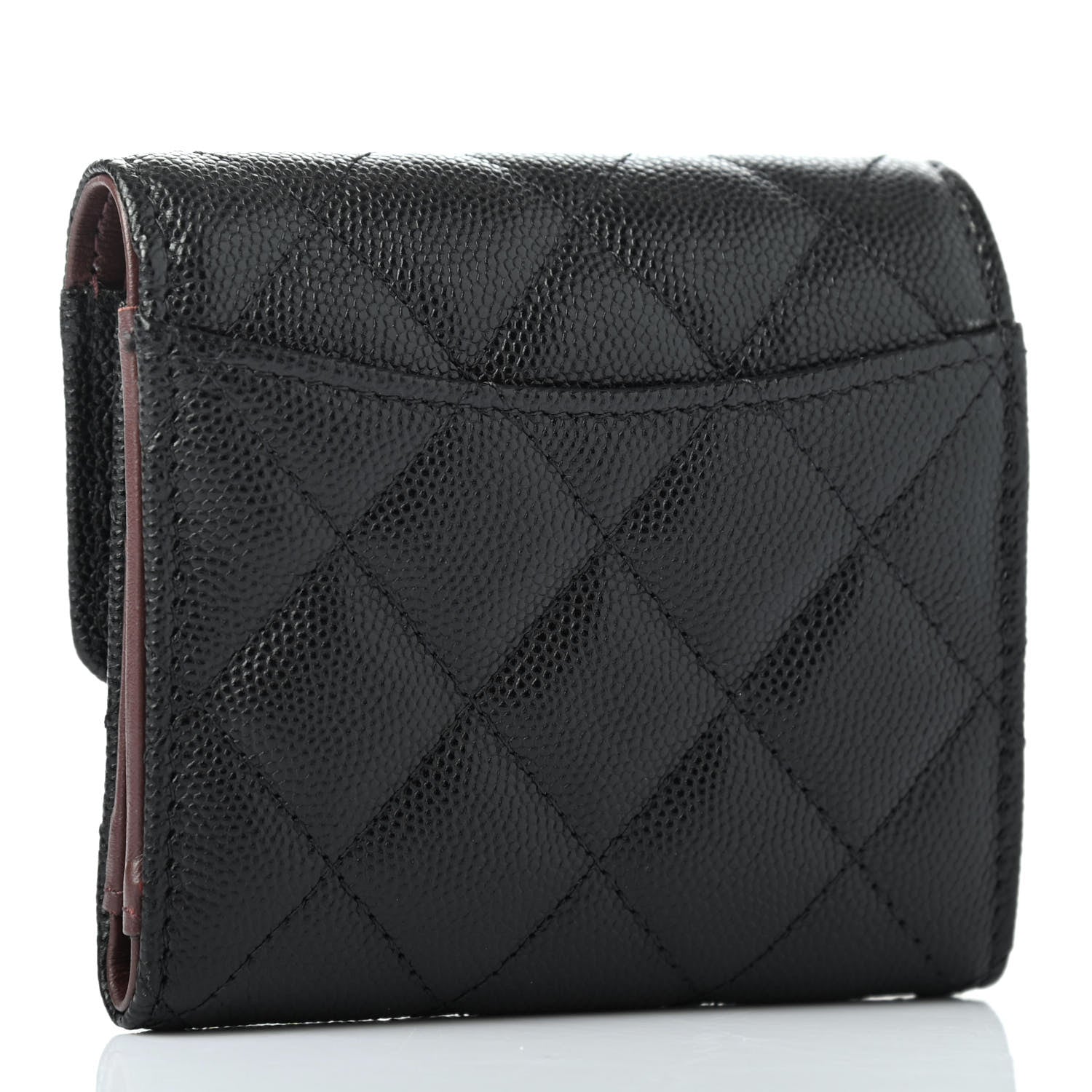 Chanel Caviar Quilted Compact Flap Wallet Black 2 of 4
