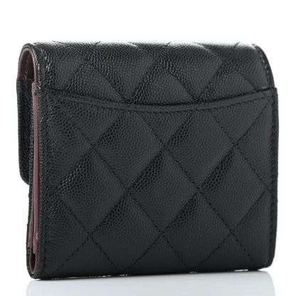Chanel Caviar Quilted Compact Flap Wallet Black 2 of 4