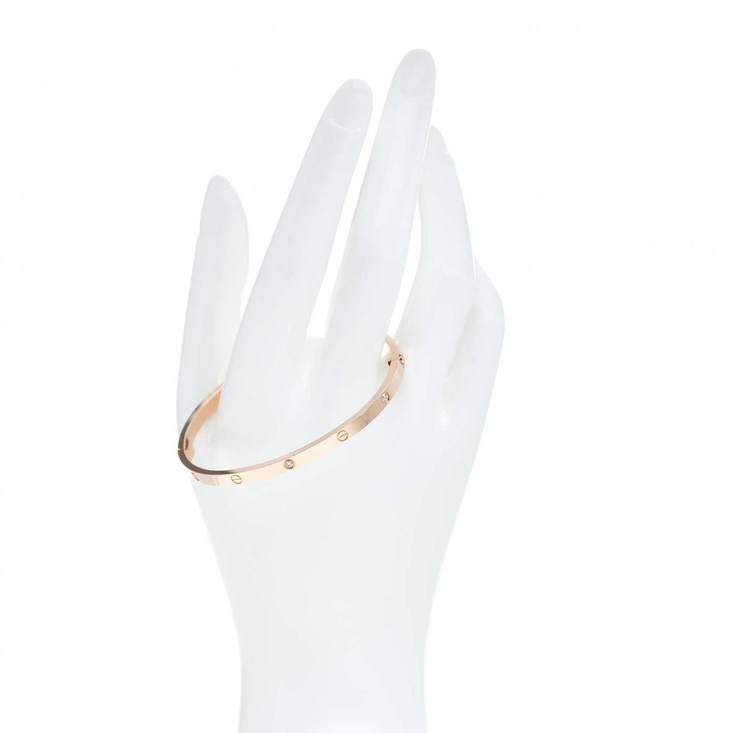 18K Pink Gold 6 Diamond Small LOVE Bracelet 17