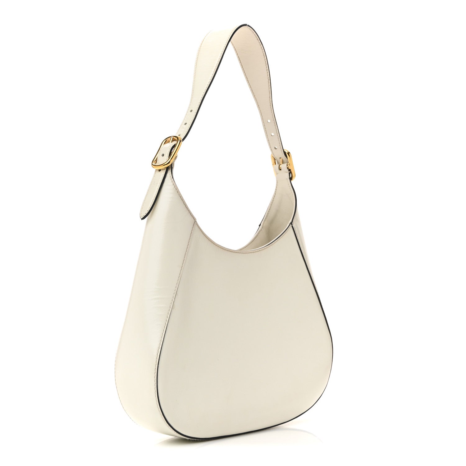 Prada Brushed Calfskin Cleo Adjustable Strap Shoulder Bag White 3 of 13