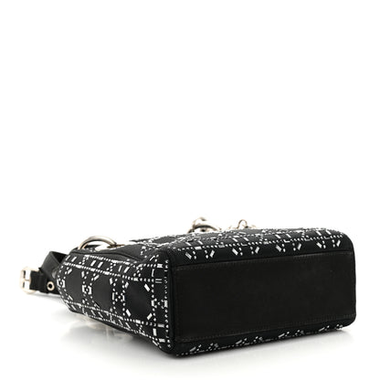 Christian Dior CHRISTIAN DIOR Satin Crystal Cannage Mini Lady Dior Black 4 of 9